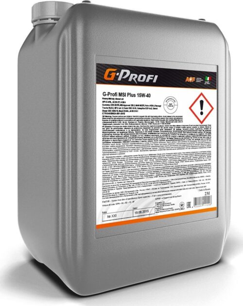 Масло моторное Gazpromneft G-Profi MSI Plus 15/40 API CI-4/SL АСЕА Е7 А3/В4 (18 кг, 20 л.)