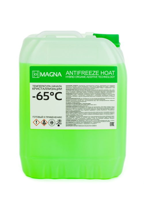 Антифриз MAGNA HOAT Standard Engine Coolant G-11 Green (-65) (10 кг.)