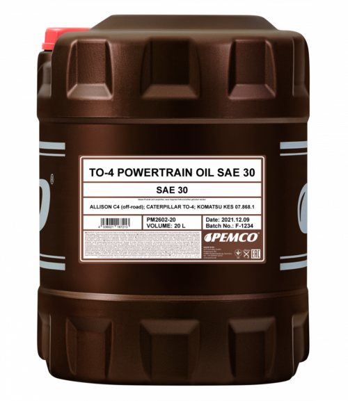 Масло трансмиссионно-гидравлическое Pemco TO-4 Powertrain Oil SAE 30 (20 л.)