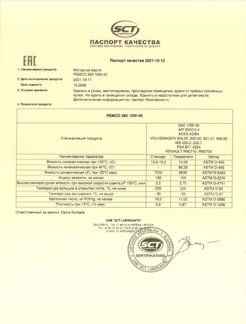 Масло моторное Pemco 260 10/40 API SN/CH-4 ACEA A3/B4 (20 л.)